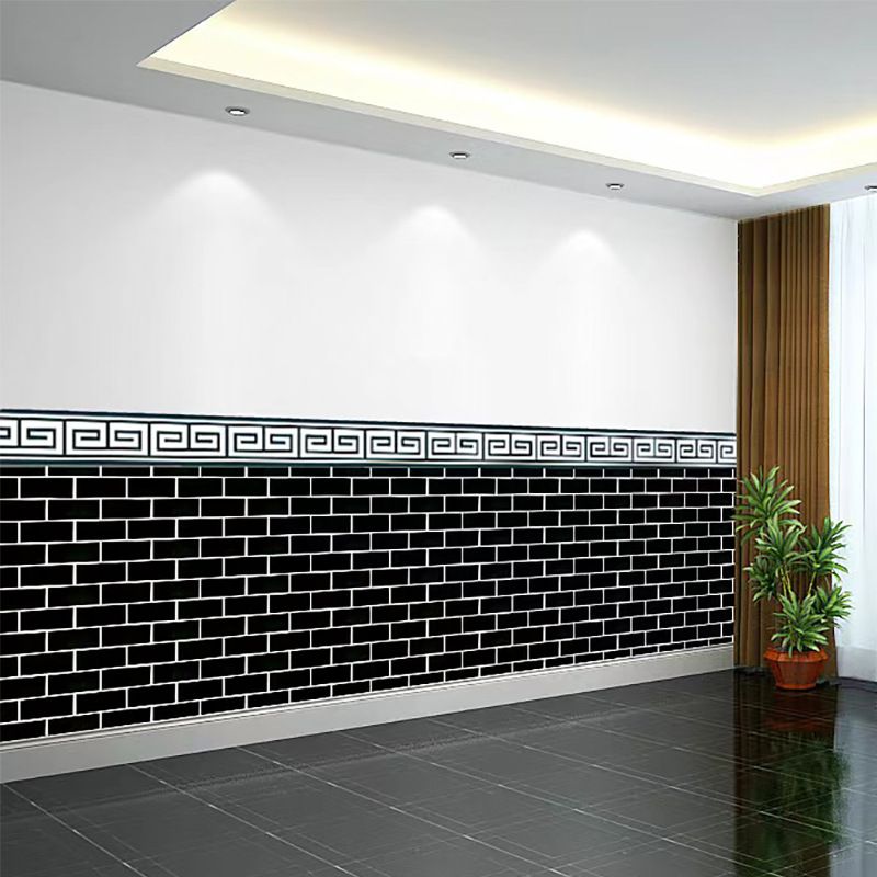 Minimalist Modern Siyah Tuğla Desenli Kendinden Yapışkanlı Su Geçirmez Çıkartmalar Oturma Odası Yatak Odası Nem Geçirmez PVC_voghion.com