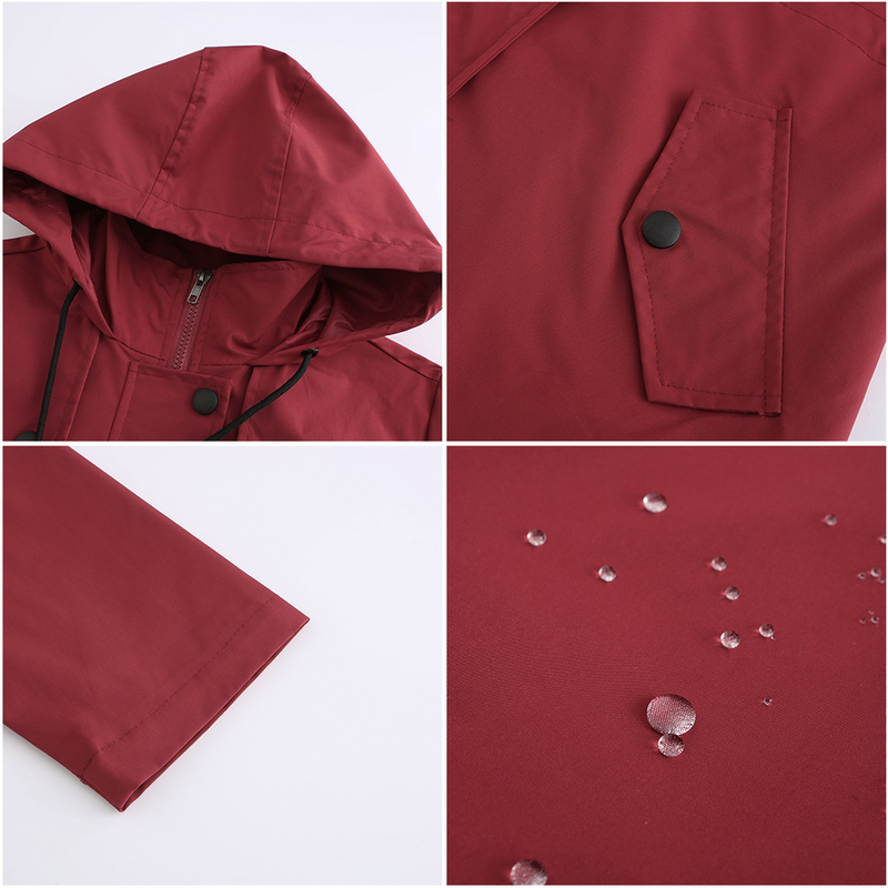 Women's Clothing New Windbreaker Female Ladies Mid-length Cardigan Hooded Jacket Outdoor Raincoat_voghion.com