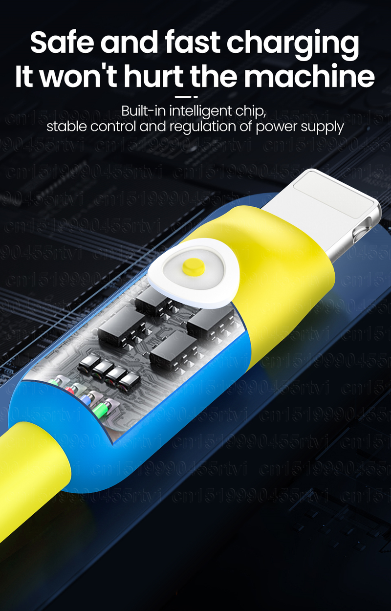 Thick Extra USB Charging Cable For iPhone 14 13 12 11 Pro Max XS 6s 7 8 Plus Soft TPE Phone Fast Charger Cord_voghion.com
