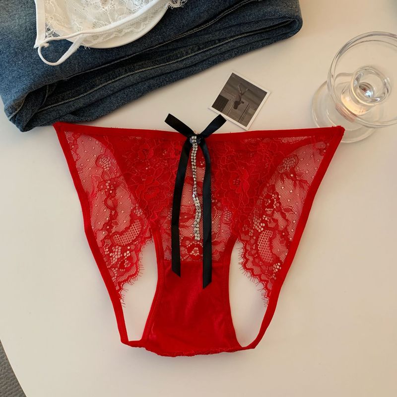 LuvBox, nuove mutandine sexy in pizzo viola in stile giapponese per donna, design di nicchia con strass e catena, cavallo aperto, cavo_voghion.com