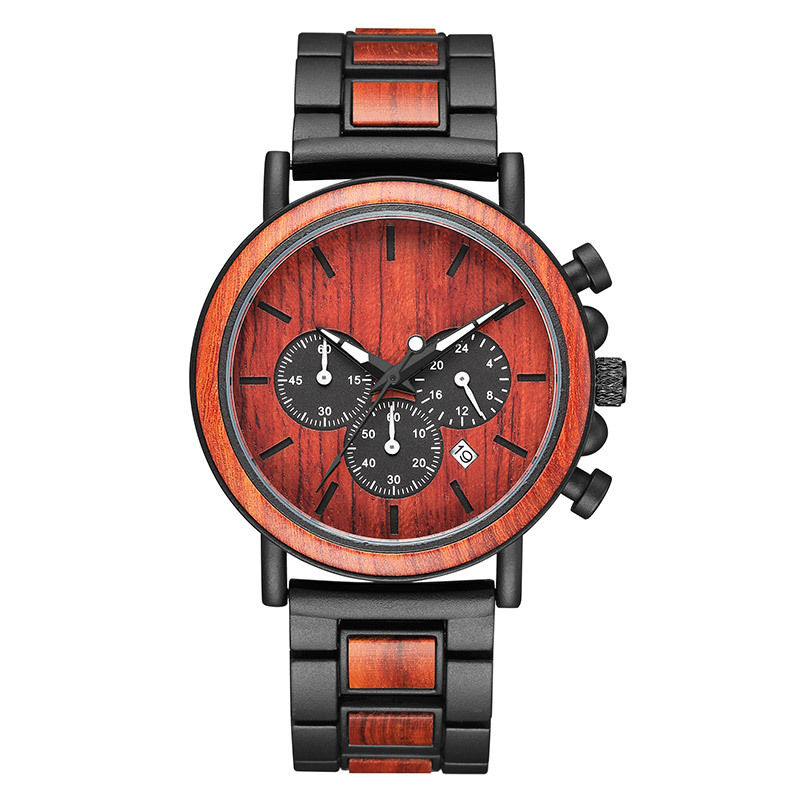 Orologio da uomo Gorben Wood Relogio Masculino Orologi militari cronografo alla moda di lusso di marca superiore in confezione regalo in legno_voghion.com