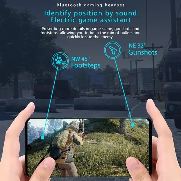 Bezprzewodowy zestaw słuchawkowy do gier TWS Bluetooth 5.3 douszne słuchawki dla graczy Bezprzewodowe słuchawki stereofoniczne z redukcją szumów Bezprzewodowe słuchawki douszne z mikrofonem_voghion.com