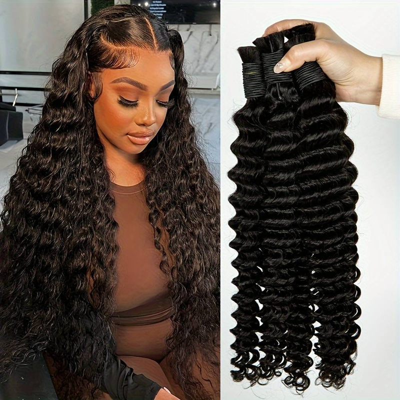 Capelli veri 100% capelli umani capelli ricci profondi confezione da 2 pezzi totale 100 g 50 g/pz_voghion.com