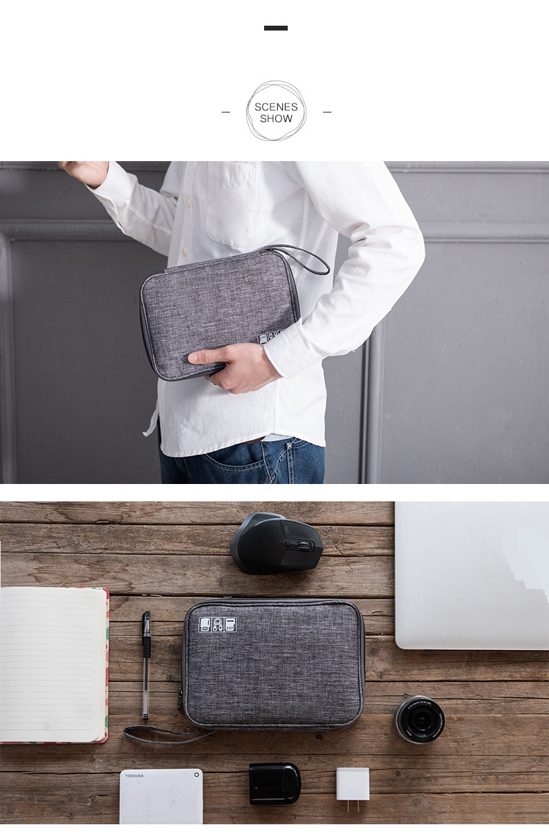 Funkcionális táskák Power Bank digitális tárolótáska Kationos kézi adatkábel tárolódoboz táska Multifunkcionális U lemezes digitális táska_voghion.com