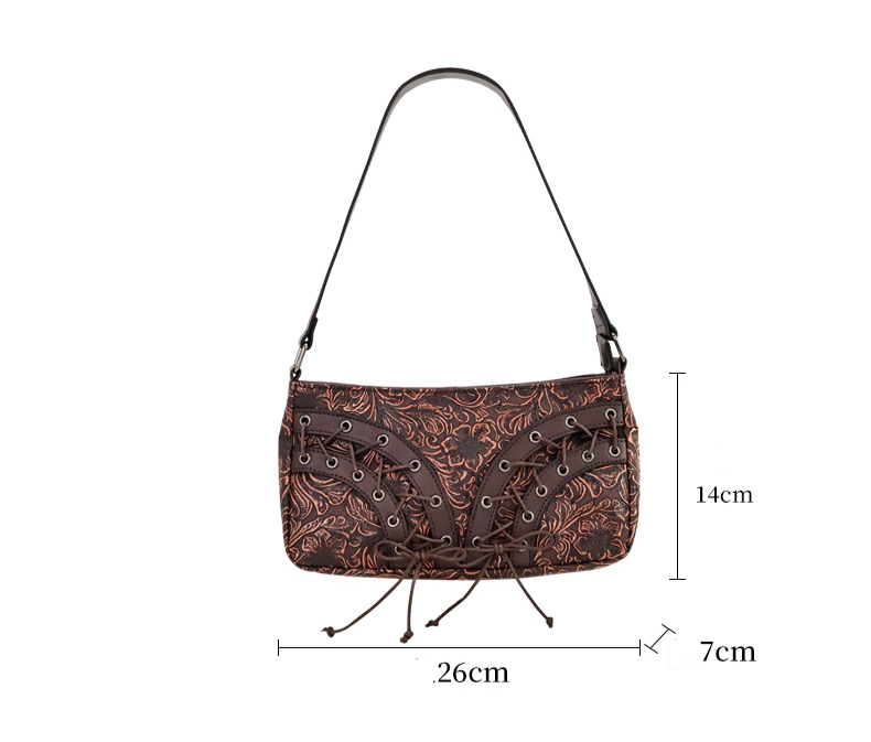 Borsa a tracolla da donna, di alta qualità, retrò, con tracolla a nicchia in rilievo, borsa da spalla sottobraccio, borsa da donna, borsa con texture_voghion.com