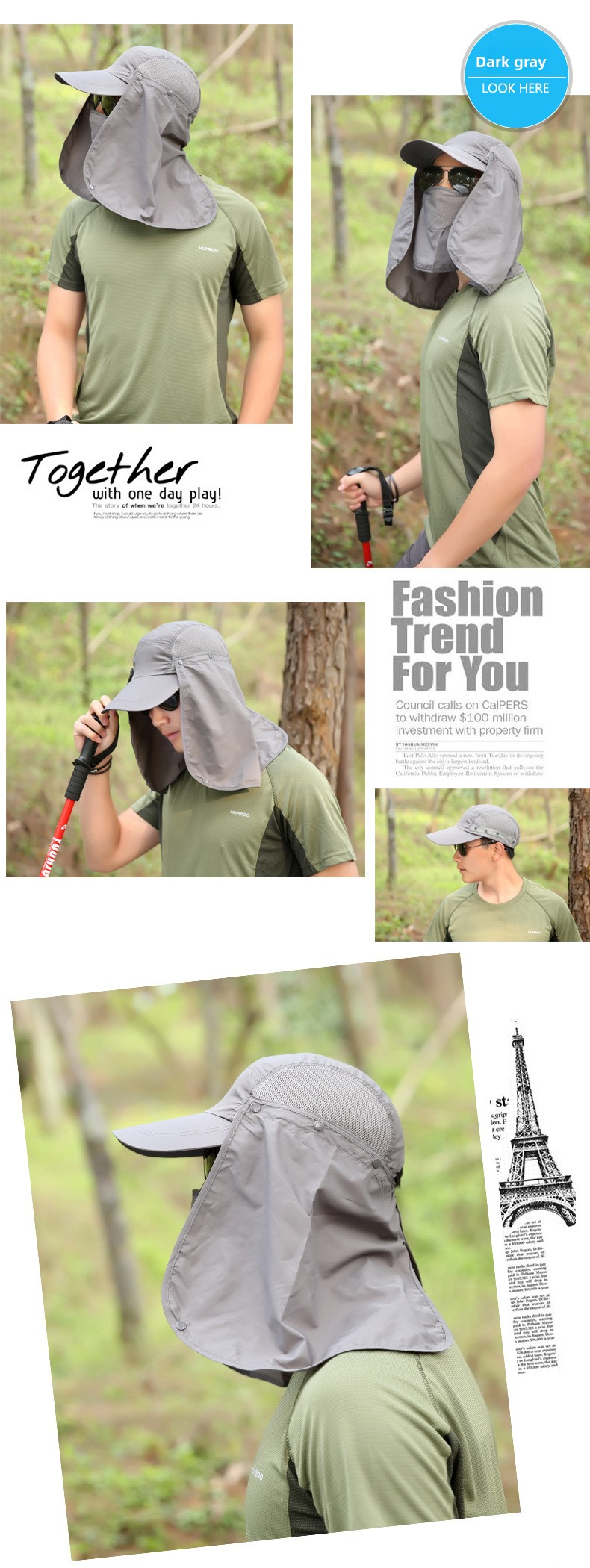 Unisex-Sonnenschutz-Baseballkappe mit Gesichts- und Nackenschutz – Atmungsaktives Mesh für Angeln und Outdoor-Aktivitäten_voghion.com