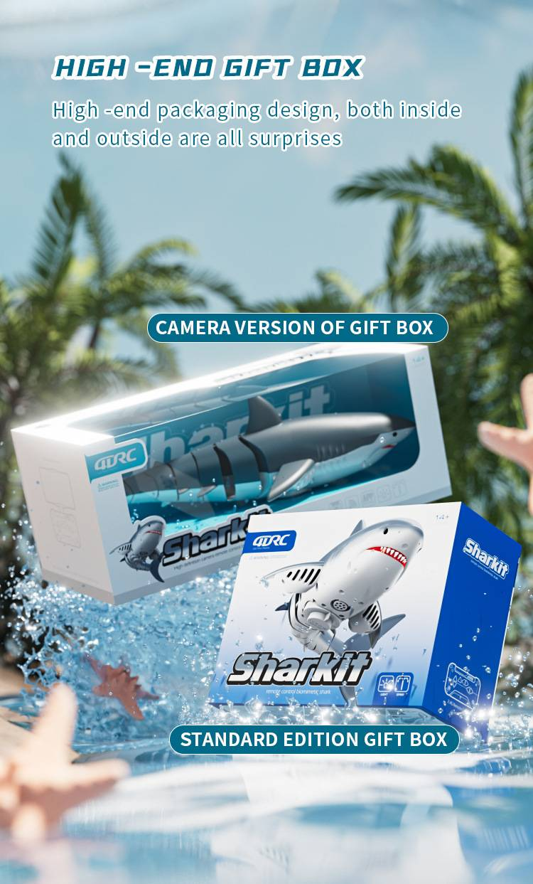 Summer Kids' Remote-Controlled Bionic Electric Megalodon Toy: Water-Spraying, Camera-Equipped, Rechargeable With Swinging Tail_voghion.com