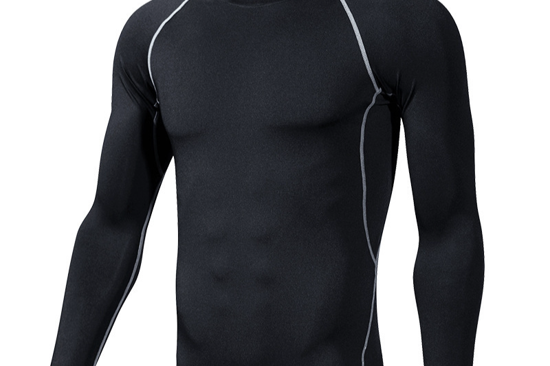 Herrenbekleidung Langarm Herren Warm Plus Samt Basketball Sportswear Herbst und Winter Langarm Hochelastische Strumpfhose_voghion.com