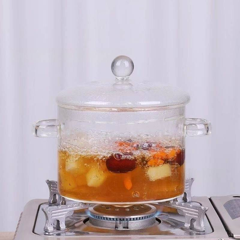 Marmite en verre borosilicaté HeatMaster - Bol à soupe et à nouilles avec poignées (800 ml, ignifuge, compatible micro-ondes/lave-vaisselle)_voghion.com