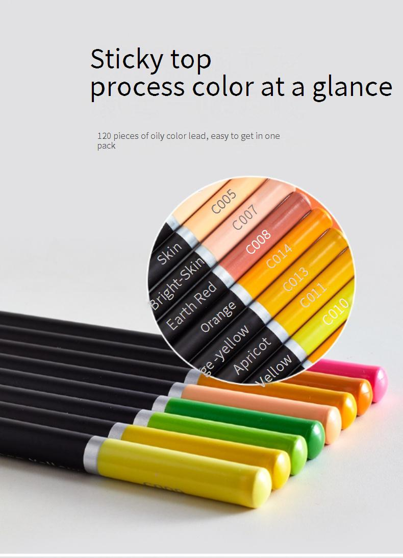 Professional 120-Color Oil-Based Colored Pencils Set For Artists & Students - Premium Wooden Case, Vibrant Pigments, 4B Soft Core For Smooth Blending_voghion.com