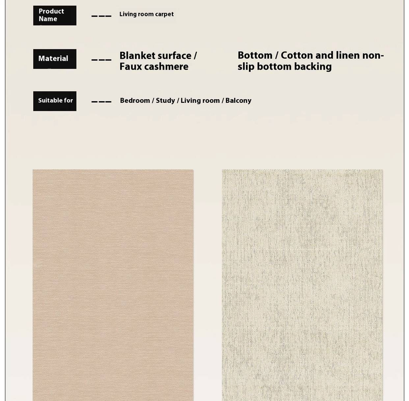 Premium zacht crèmekleurig vloerkleed - waterdicht, vlekbestendig, gemakkelijk schoon te maken - perfect voor woonkamer, slaapkamer en studeerkamer - meerdere maten_voghion.com