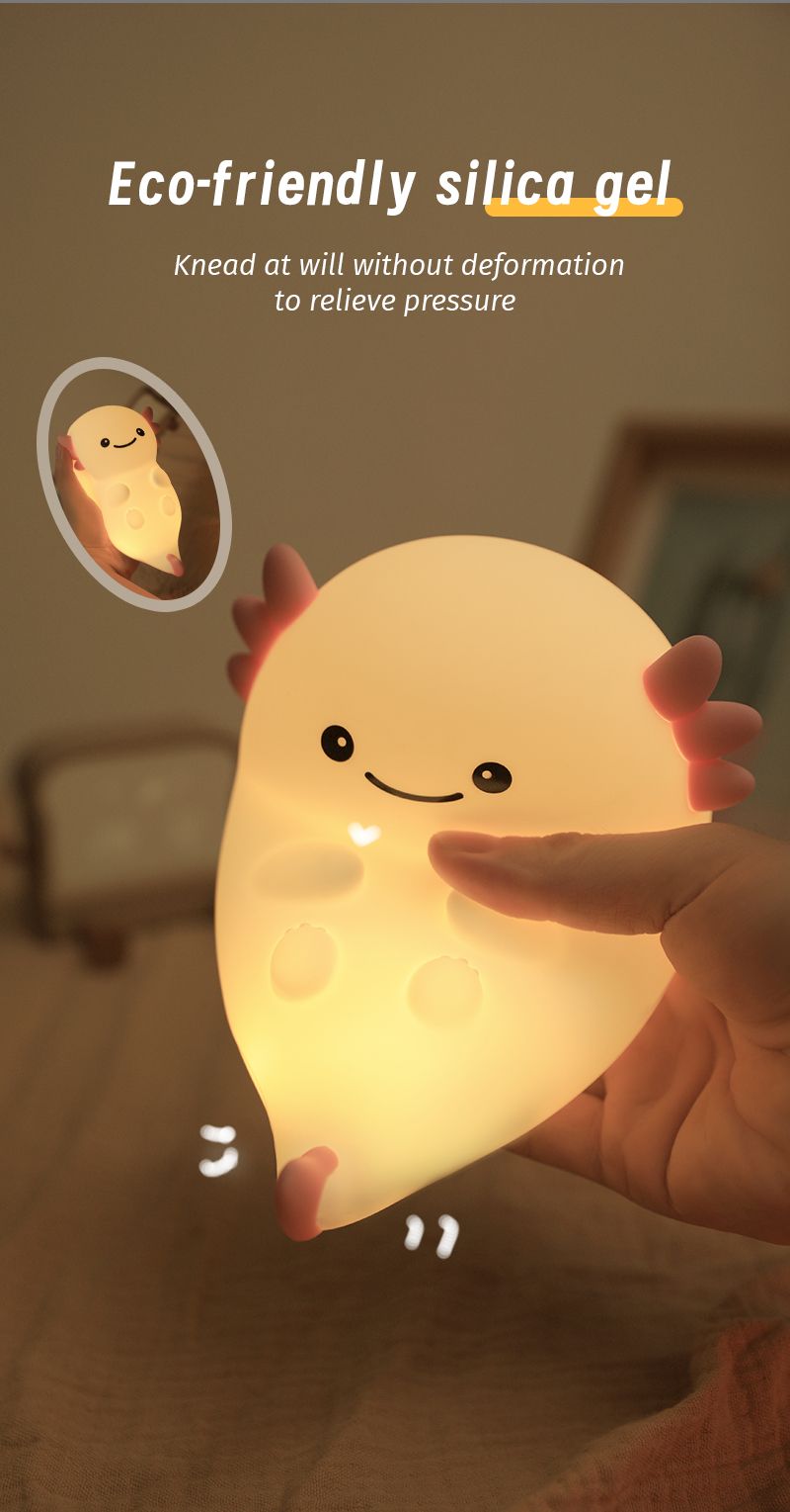 La luce notturna esagonale a forma di dinosauro di Salamander Internet Celebrity si illumina con un tocco. Luce d'atmosfera RGB per camera da letto. Luce a tocco Internet Celebrity nello stesso stile._voghion.com