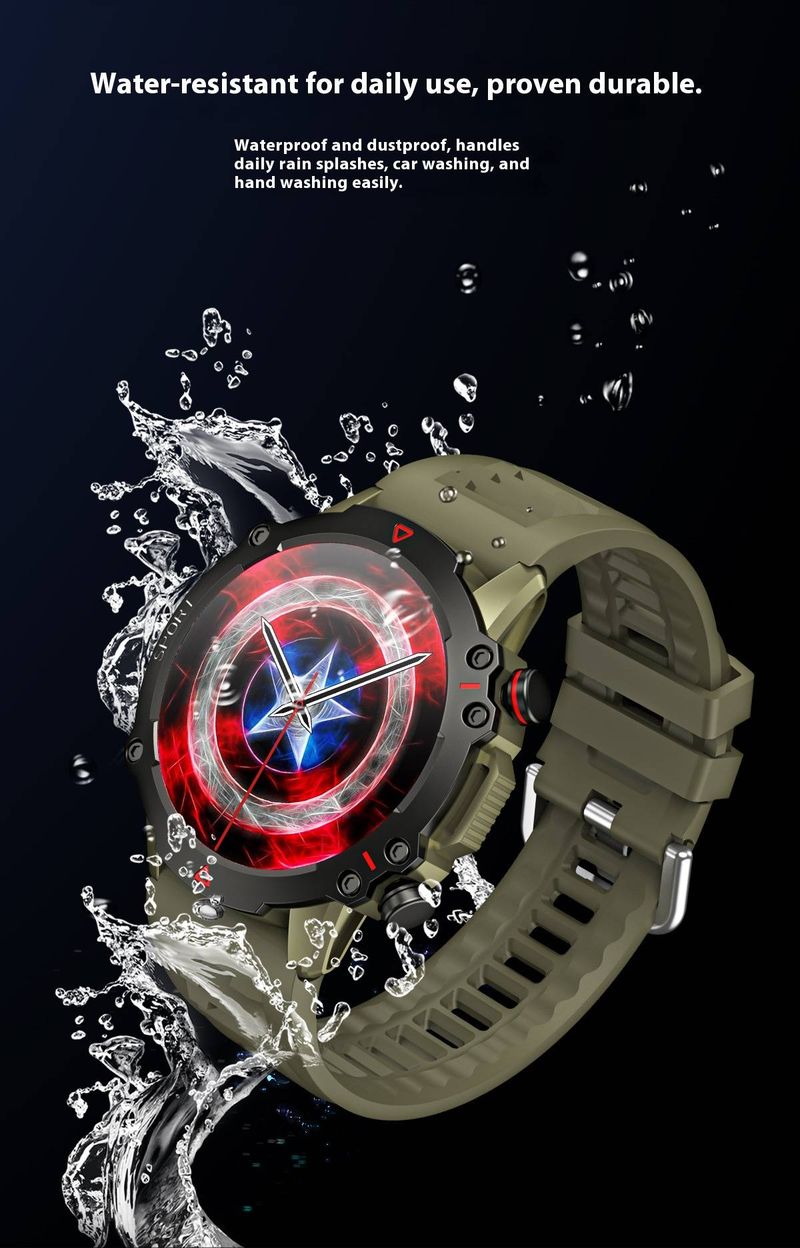 Smartwatch met Bluetooth-bellen, groot HD-scherm, bloeddruk- en hartslagmeter, IP68 waterdicht, multifunctionele fitnesstracker_voghion.com
