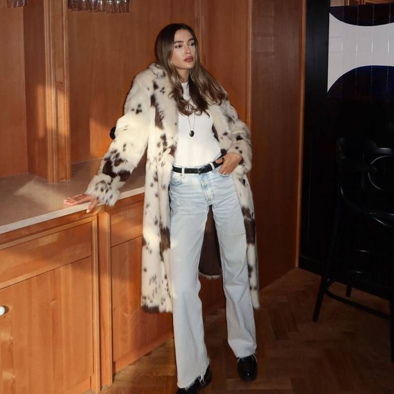 Women's Clothing Autumn And Winter New Leopard Print Imitation Fur Coat Long Fashionable Women's Coat_voghion.com