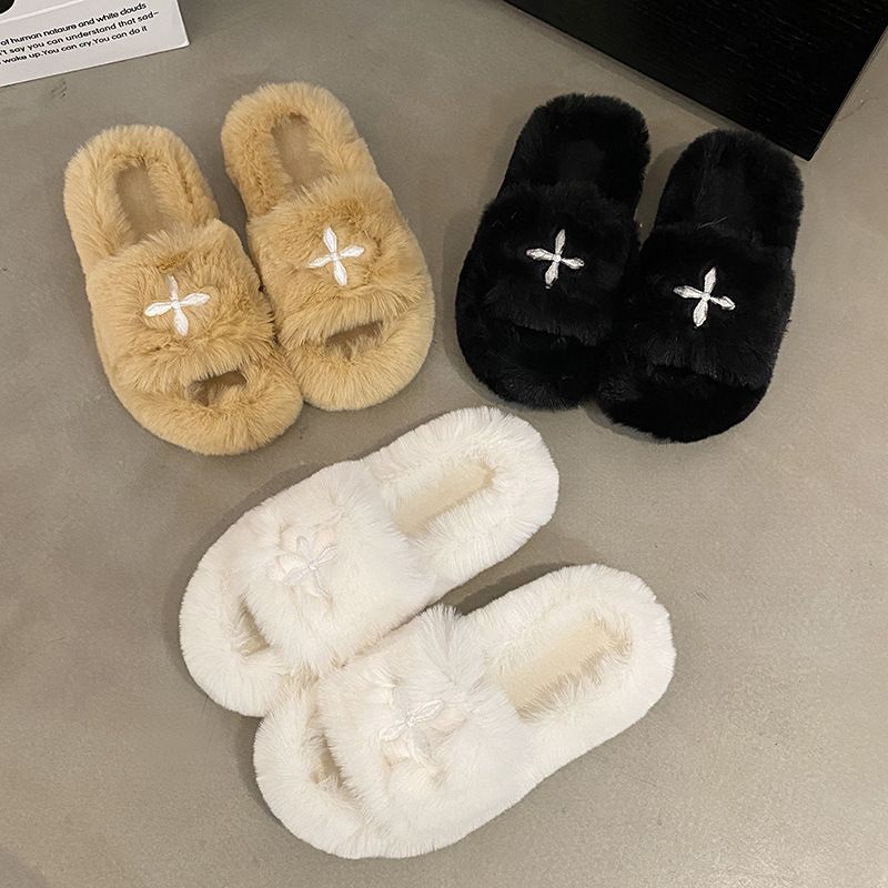 Best-selling Fluffy Slippers For Women - Autumn/Winter New Arrivals Home Use, Non-slip, Height-enhancing Thick-soled Ladies' Warm Cotton Slippers_voghion.com