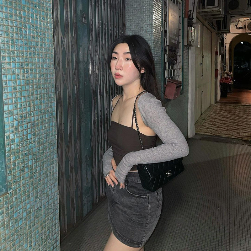 Women's room peach pure slimming peach hip strap long fishtail skirt_voghion.com
