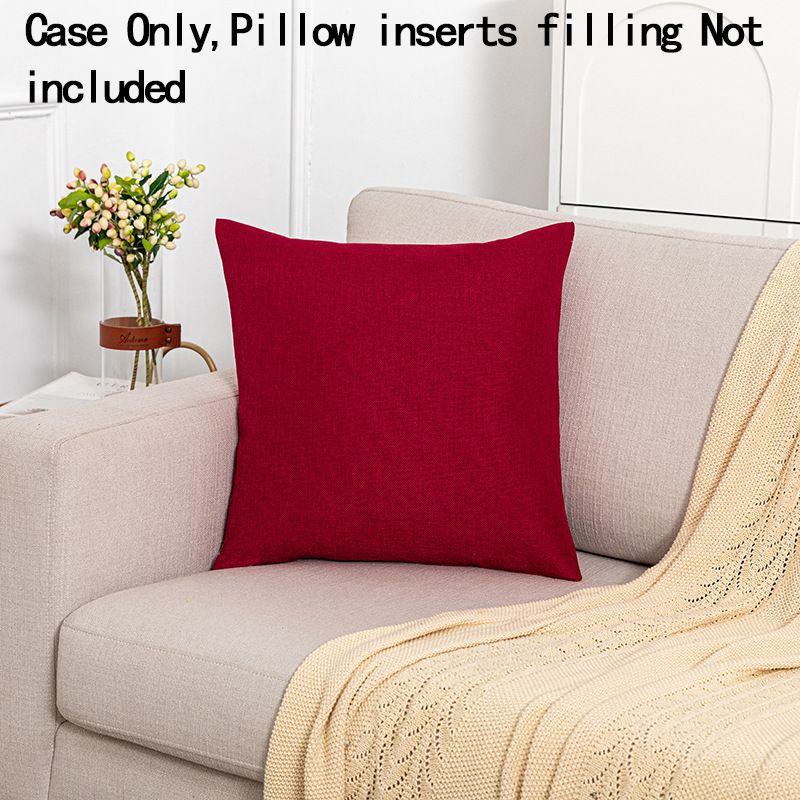 Cross-border Hot-selling Modern Simple  Linen Solid Color Pillow Model Room Tea Sofa Bedroom Decorative Pillow Case_voghion.com