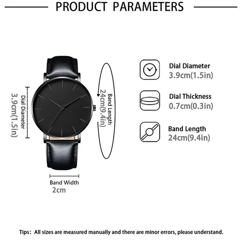 5PCS Set Fashion Mens Sports Watches Man Business Quartz Wristwatch Luxury Leather Bracelet Men Casual Clock Watch_voghion.com