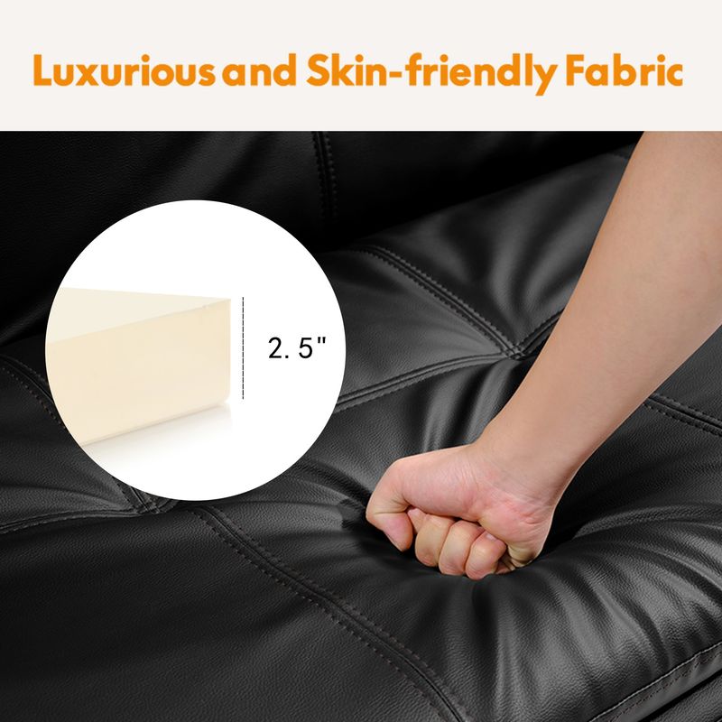 Folding Futon Sofa Bed For Living Room-Dark Brown_voghion.com