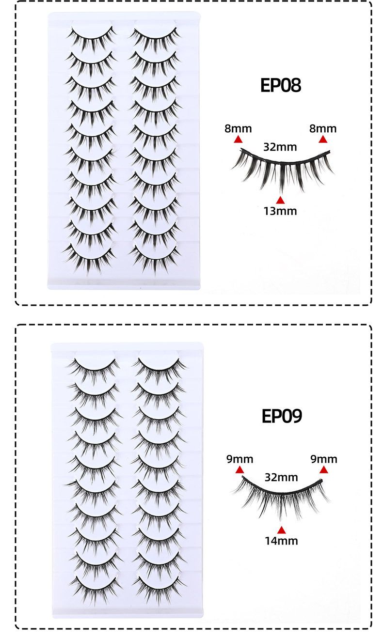 Grožis ir sveikata Dirbtinės blakstienos, vientisos, kieto kotelio, natūralios, storos, COS, pradedantiesiems, kasdieniam naudojimui_voghion.com