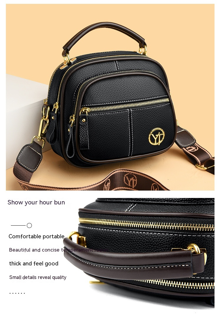 Soft Leather Texture Apple Bag with Multiple Compartments Portable Bag for Women's New High-end and Versatile Soft Leather One Shoulder Crossbody Bag_voghion.com