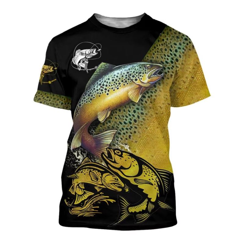 Erkekler İçin Vintage T-Shirt Balıkçılık 3D Baskılı Açık Hava Sporları Kısa Kollu Üst Rahat Erkek T-Shirt Bol Tişört Sokak Giyim Erkek Giyim_voghion.com