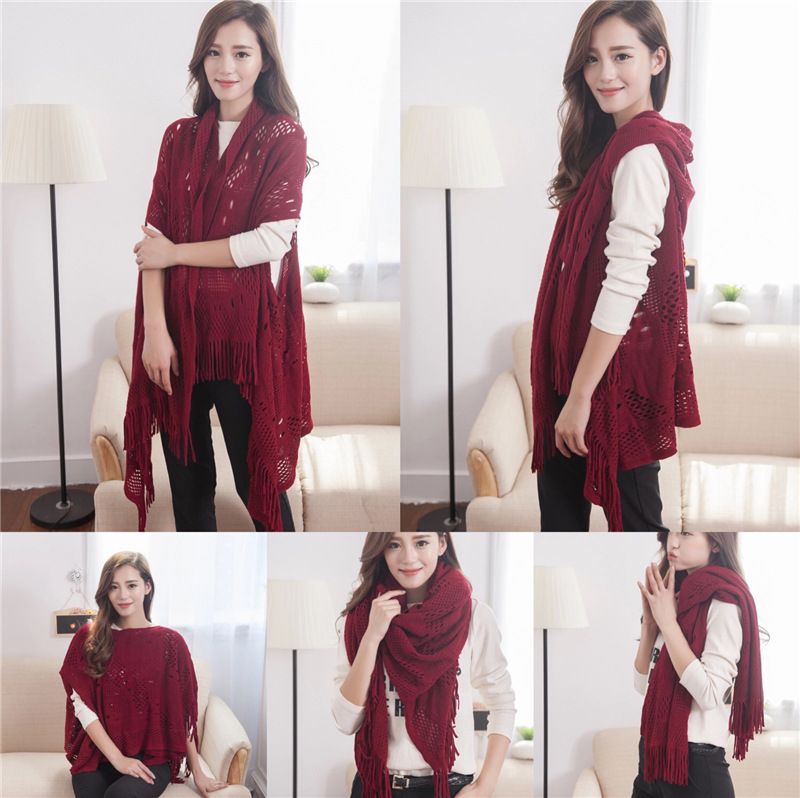 Sciarpa calda e spessa indossabile, oversize, autunnale e invernale, per donna, mantello versatile e alla moda_voghion.com
