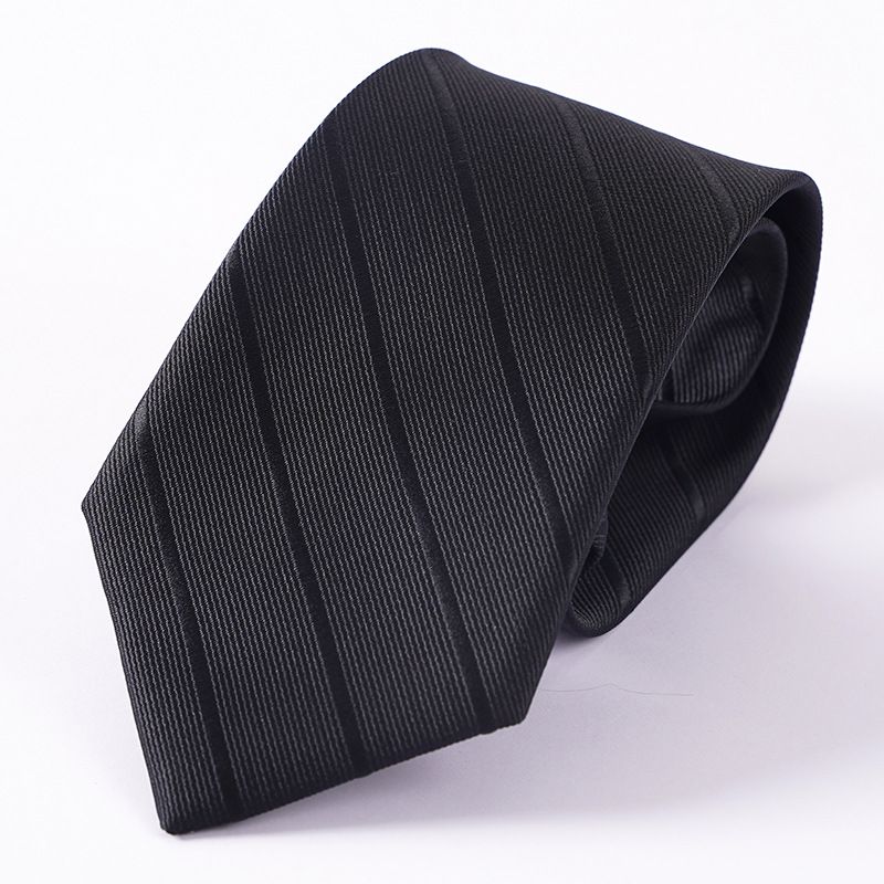 Cravatta da uomo con cerniera, elegante e formale, per donna, sposo, matrimonio, blu a righe, sottile, nera, senza nodo, facile da tirare_voghion.com