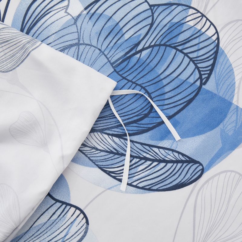 Blue Floral Duvet Cover Set - 3-Piece Luxury Bedding Set, Soft & Breathable Cotton, Elegant Garden Design For Modern Bedrooms (Queen/King Size)_voghion.com