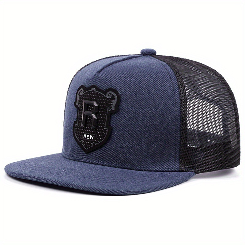Men's and women's flat brimmed street embroidered letters R, hip-hop hats, sun hats_voghion.com