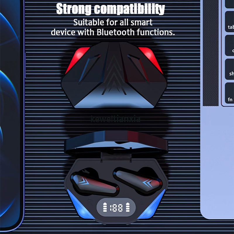 X15 TWS draadloze Bluetooth-headset met LED-display Gamer voor Android iPhone Xiaomi Redmi ruisonderdrukkingsmicrofoon_voghion.com