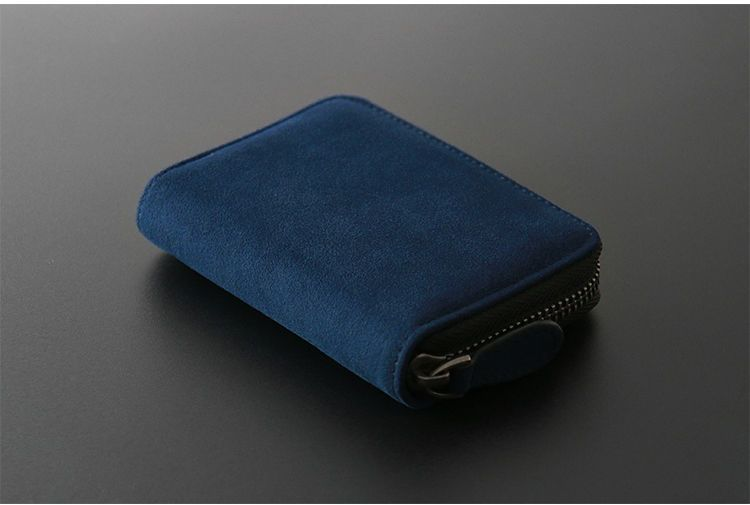 Card bag men's suede leather card clip bag exquisite anti demagnetization multifunctional small card clip ID bag wallet Card holder female_voghion.com