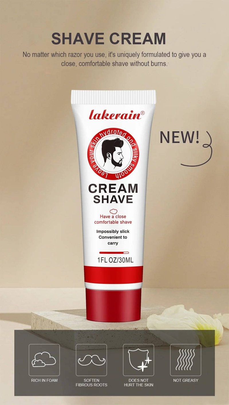 QLZHANFU Herrenbart-Rasierschaum, feuchtigkeitsspendende Herren-Rasiercreme, bequeme Rasiercreme, reduziert Reibung, Zitronen-/Vanille-Duft_voghion.com