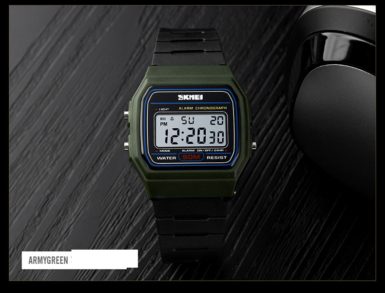 Fashion trend student electronic watch small square watch men's multi-function outdoor sports watch_voghion.com