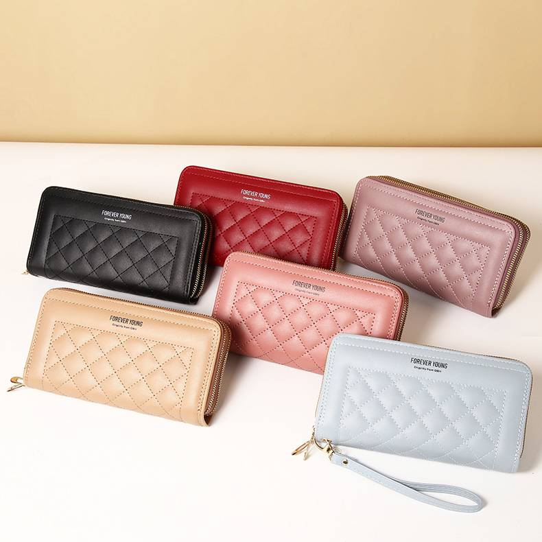 Women’s Long Wallet Clutch Phone Bag - Double Zipper Large Capacity Card Holder, Stylish Handheld Purse for Everyday Use_voghion.com