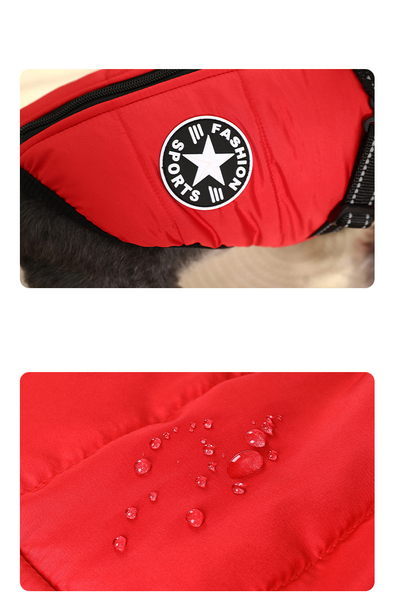 huisdier kleding hond jas katoenen kleding kleine hond tweebenige tractie vest borst rug winter warme kleding_voghion.com