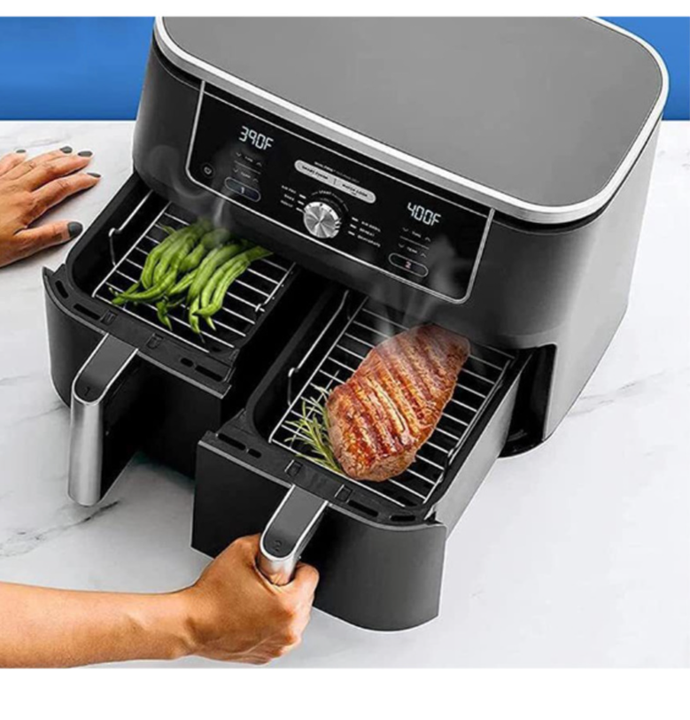 Andere Kochgeschirrteile Air Fryer Zubehör Set Rechteckiges Grill-Backblech Geeignet für Doppeltopf-Serie Backofen_voghion.com
