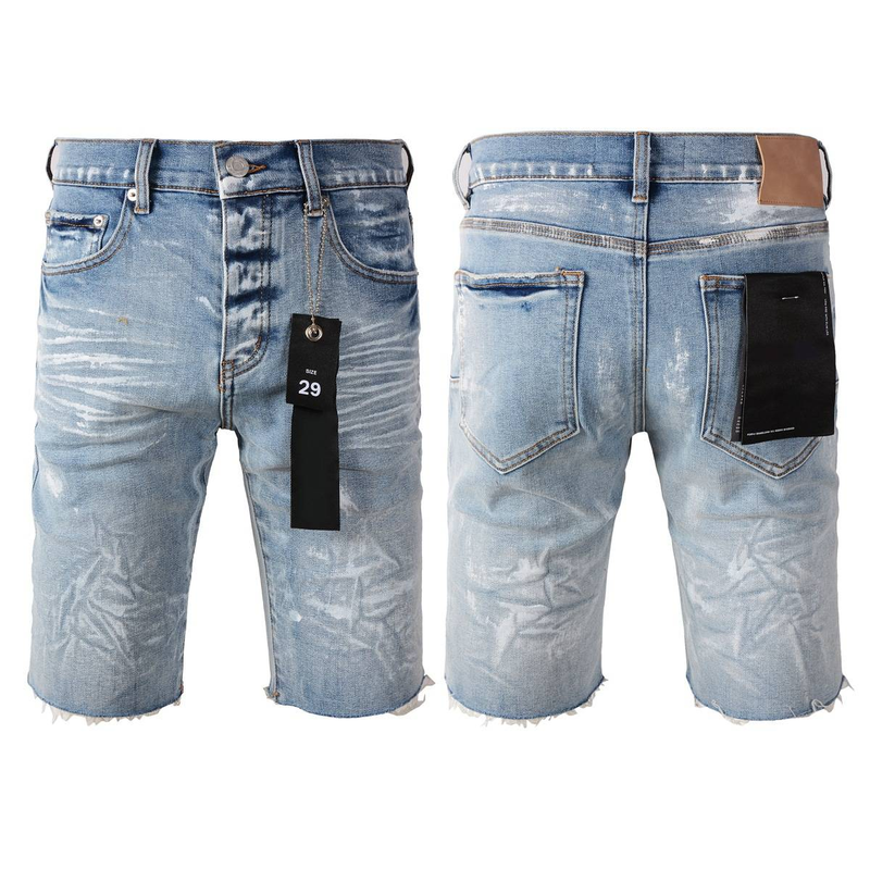 Distressed Light Wash Denim Shorts - High Waist Casual Streetwear Jeans For Women & Men (Multiple Colors & Sizes Available)_voghion.com