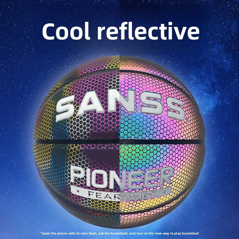 Glow-in-the-dark 3D-geprinte basketbal – Premium PU-oppervlak, reflecterend en duurzaam voor nachtelijke wedstrijden_voghion.com