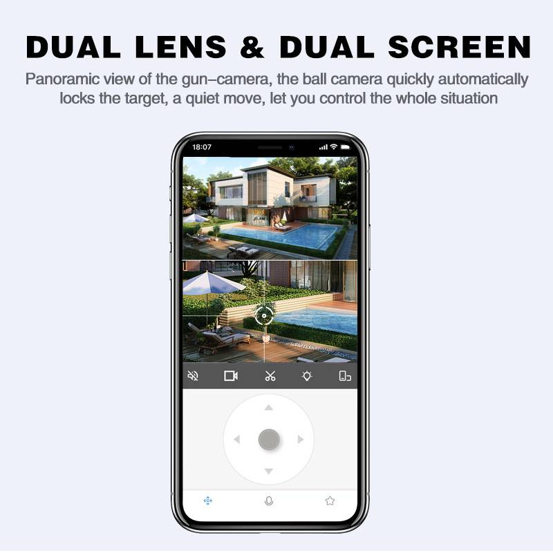 Smart Gun-ball WiFi Surveillance Camera, Remote Access Via Mobile Phone, HD Night Vision, PTZ Monitor, Outdoor Waterproof_voghion.com