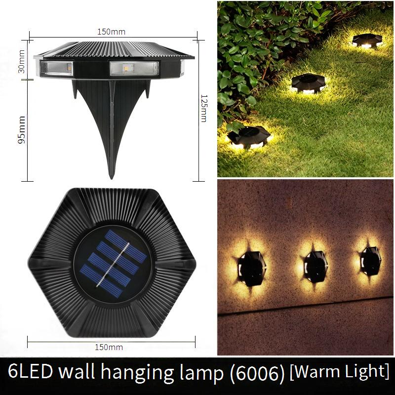 Luzes de jardim externas movidas a energia solar, iluminação LED à prova d'água para pátios, quintais, caminhos, luzes decorativas de solo com 6 LEDs_voghion.com