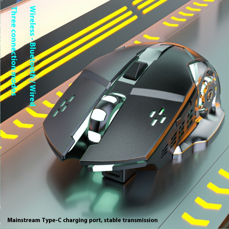 Kabellose 2,4-G- und Bluetooth-Dualmodus-Maus – 3600 DPI, 6 programmierbare Tasten, ergonomisches Design, leise Klicks für Büro/Gaming_voghion.com