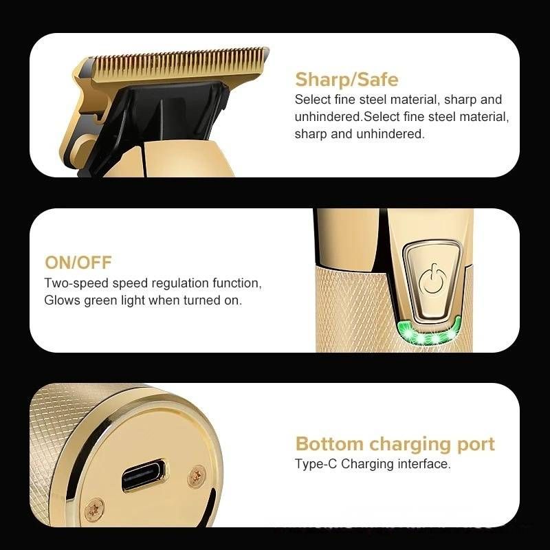 Professional Hair Clipper – Ultra-Quiet (36dB), Waterproof & Cordless For Men’s Grooming, Baby & Salon Use (Gold Edition)_voghion.com