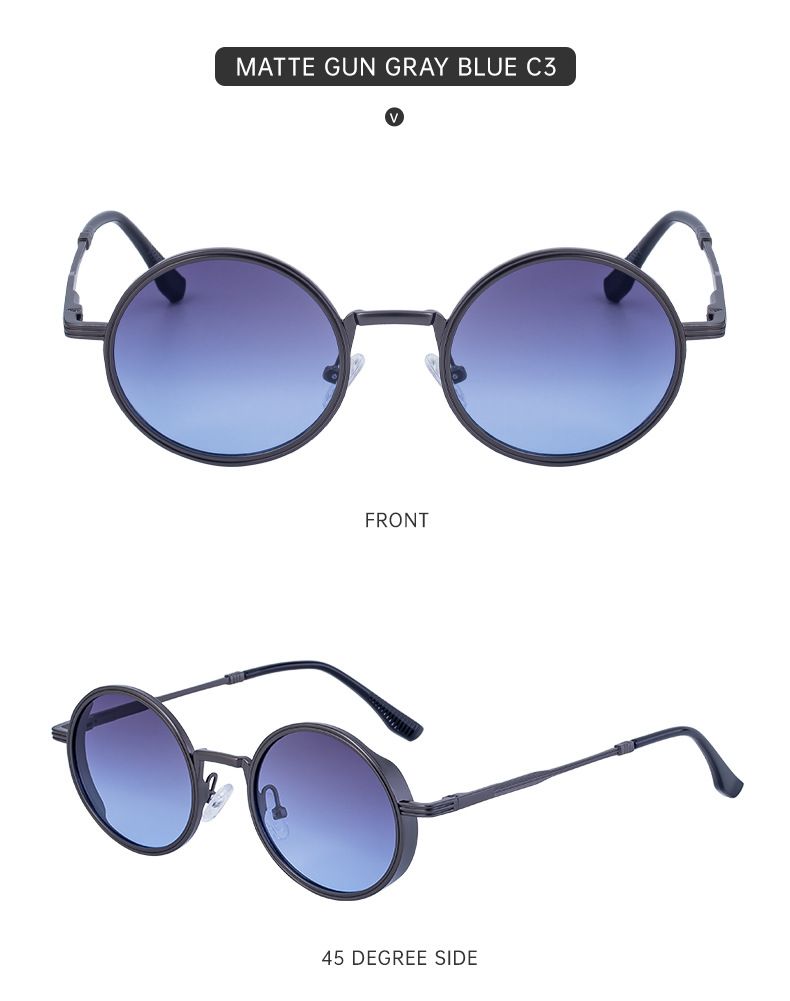 Neue Mode Runde Rahmen Sonnenbrillen Für Männer Retro High-End Sonnenbrillen Männer_voghion.com