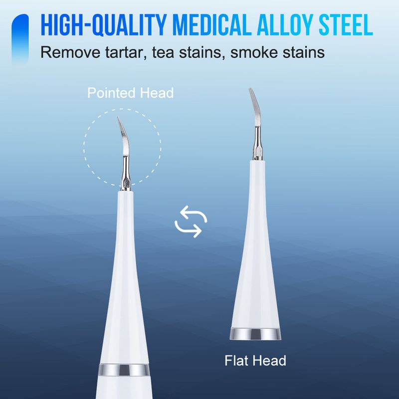 Elektrisk ultralyds-tandrenser Tandstensfjerner Rengøring Whitening Scaler Dental Calculus Remover Udskiftelig tandbørste_voghion.com
