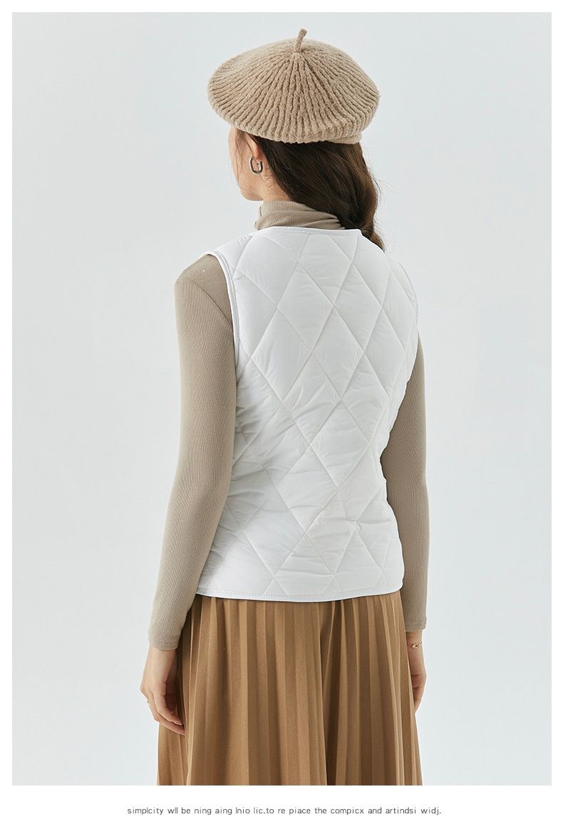 Women's Clothing Shanxuan Autumn Winter Short Fleece-Lined Inner Liner Warm Home Comfortable Simple Women's Vest 8021_voghion.com