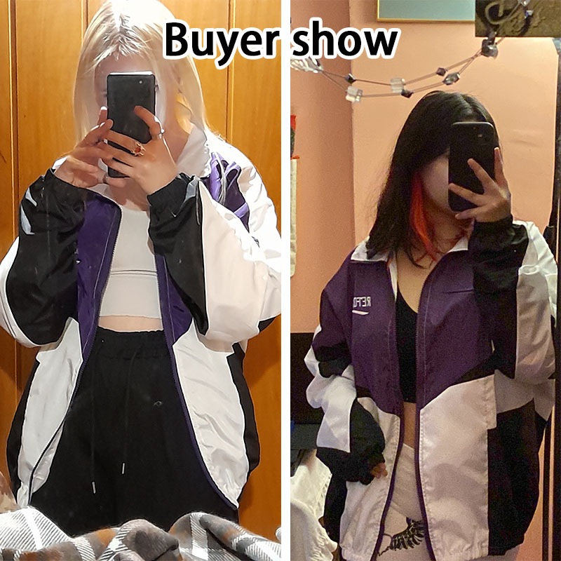 n Giacca college stile college Nuove coppie casual Giubbotti bomber ricamati con lettere Cappotto con cerniera patchwork allentato da strada_voghion.com