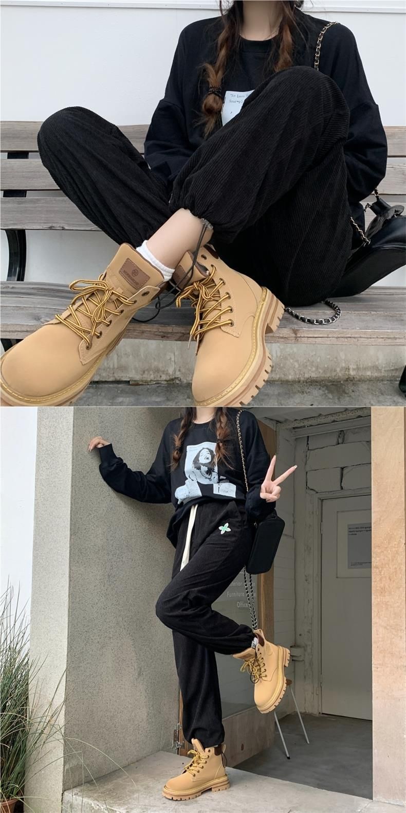 6017 # Corduroy Autumn Korean Edition New Work Wide Women's Leg Tight Pants_voghion.com