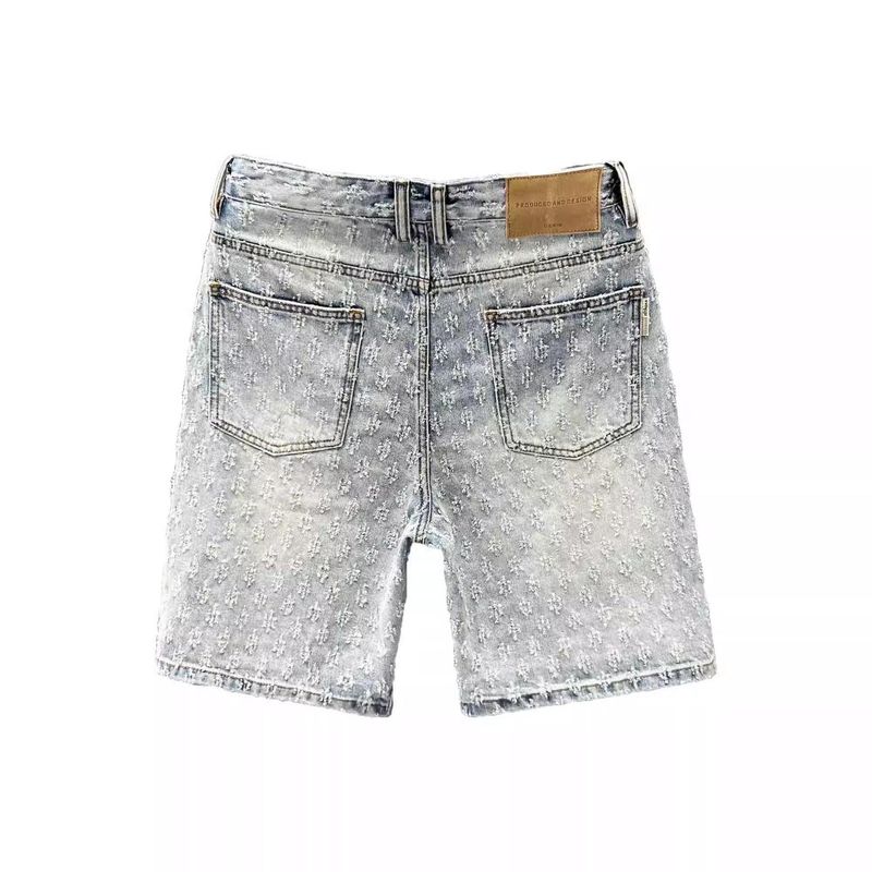 Männerkleeder Retro Distressed Denim Shorts Riicht locker Villsäiteg Shorts_voghion.com