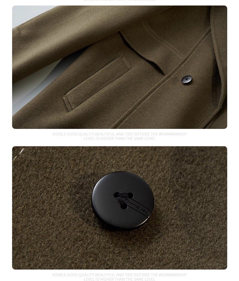 Double-Sided Wool Men, Autumn Simple New Trench Coat, Short High-End Suit Woolen Coat For Men_voghion.com